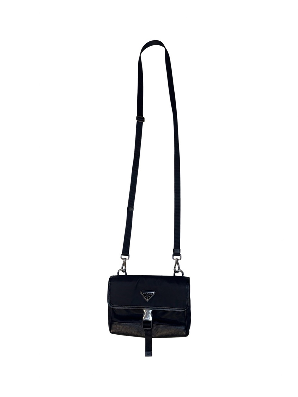 PRADA RE-NYLON & SAFFIANO LEATHER CROSSBODY POUCH